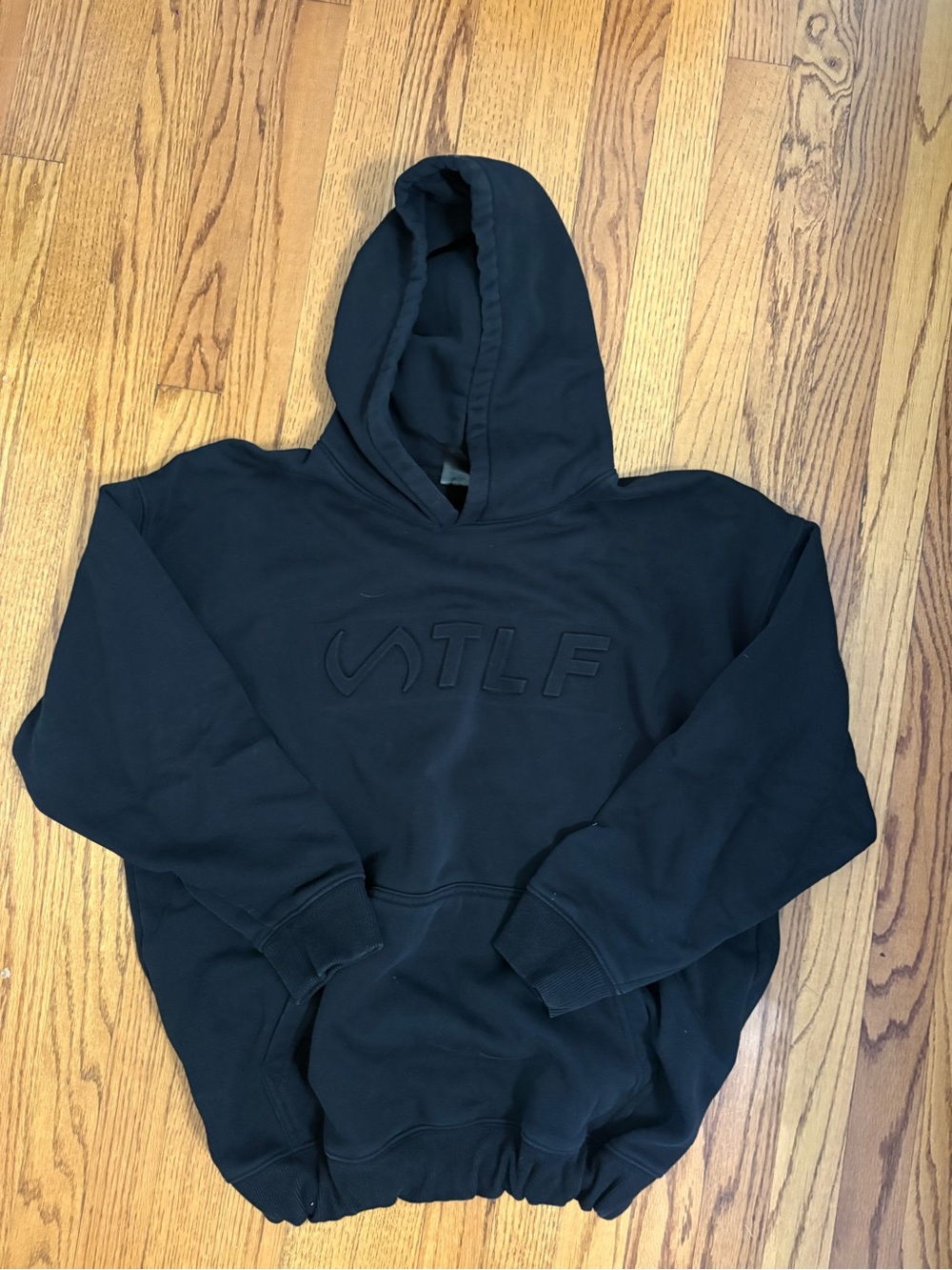 Black Embossed ATLF Logo Women's Hoodie